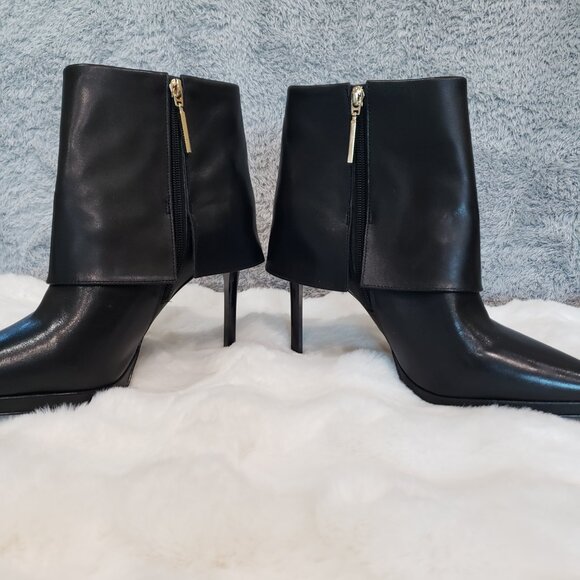 Steve Madden Renee Leather foldover pointed toe Booties Women's Sizes Night out - Picture 10 of 12